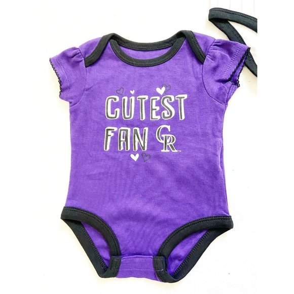 Lot Of 3 NWT Colorado Rockies Genuine Merchandise Girls One Piece Blue 0-3M - Picture 4 of 5